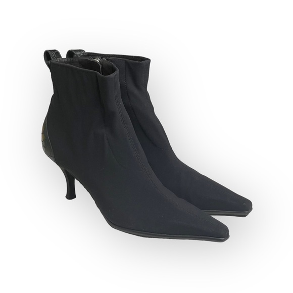 Donald Pliner ☀︎︎ Lola Kitten Heel Sock Ankle Booties ☀︎︎ Croc Embossed ☀︎︎ 7M - Picture 8 of 16